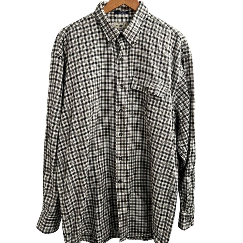Cutter & Buck  Men's Checked Flannel Shirt With Pocket 100% Cotton Sz XXL